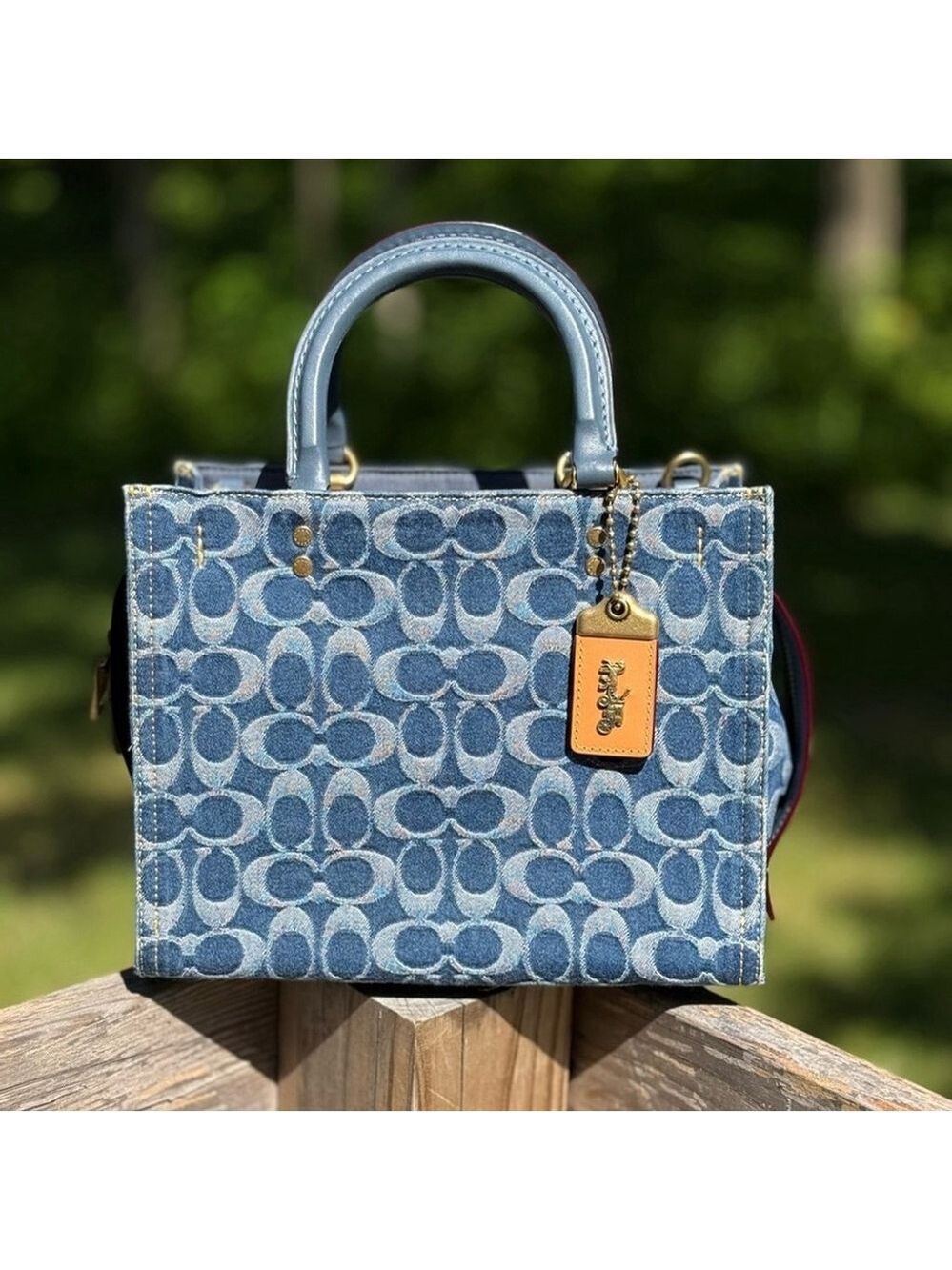 NEW Coach Rogue 25 Signature Denim Satchel Crossbody Bag CR691 NWOT - Picture 2 of 16